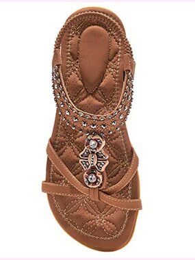 Comfort Walking Sandals Memory Foam Bohemian Flats Slip Resistant